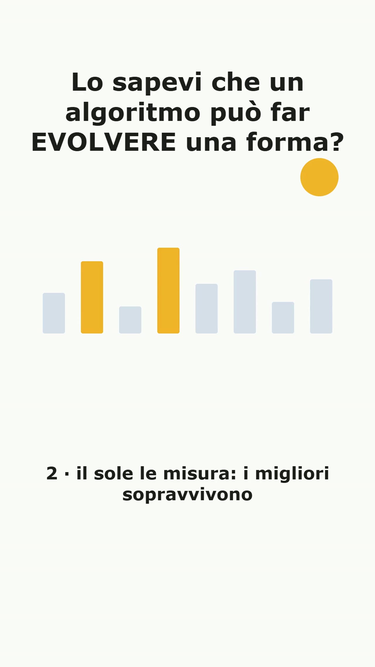 Una popolazione di forme: il sole le misura, i migliori sopravvivono